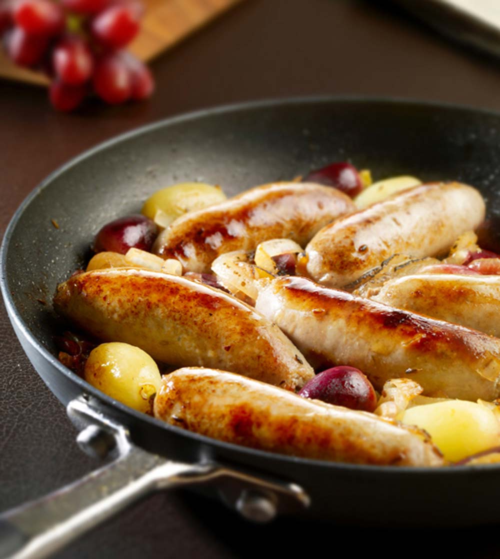 Sticky Pan-Roasted Sausages with Grapes Sticky Pan-Roasted Sausages with Grapes
